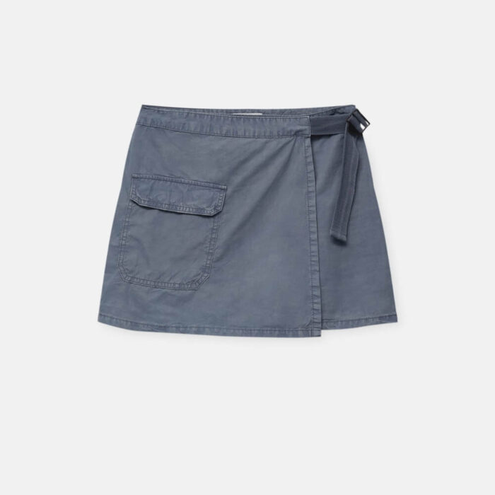 Plaid box pleat mini skirt